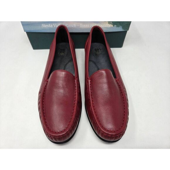 SAS SAN ANTONIO SHOES SIMPLIFY RED BLACK LEATHER COMFORT LOAFER WOMENS 12 M NEW - Picture 2 of 8